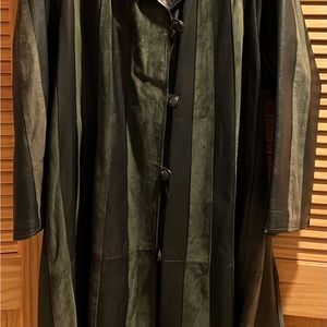 Leather and suede coat